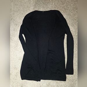 Women's Black Open-Front Sweater